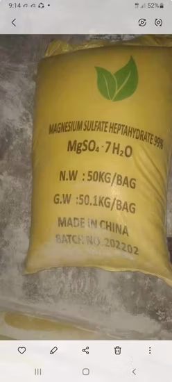 Sulfato de magnesio de grado técnico, sulfato de magnesio de grado agrícola, sal de Epsom